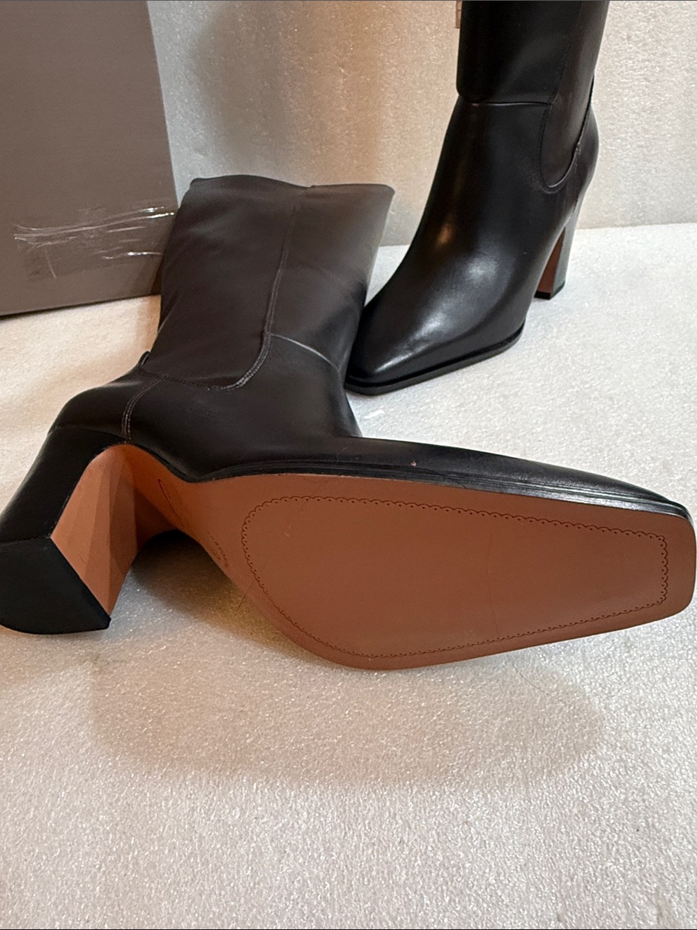Franco Sarto Women's Jonie Mid Calf Boot Dark Hickory Brown Leather 9 M - Picture 7 of 11